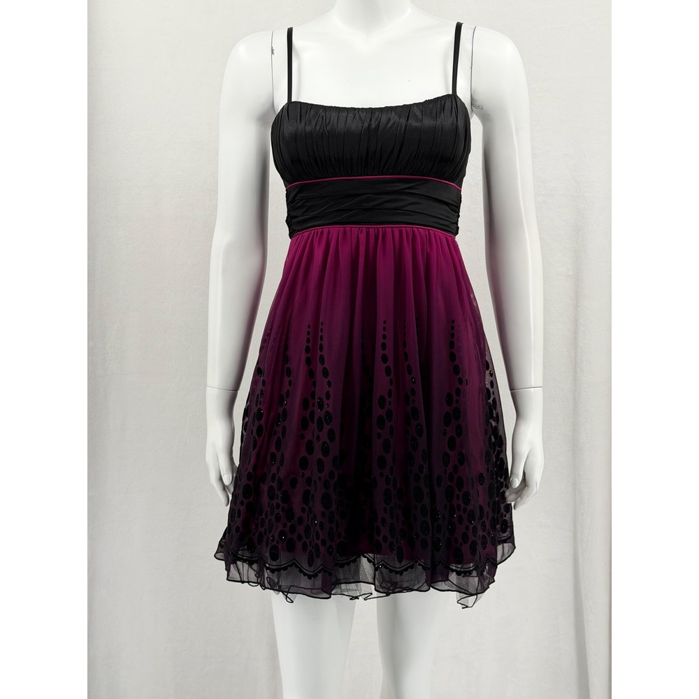 City Triangles Dress Womens Small Burgundy Babydoll Whimsigoth Y2K Fairy Grunge